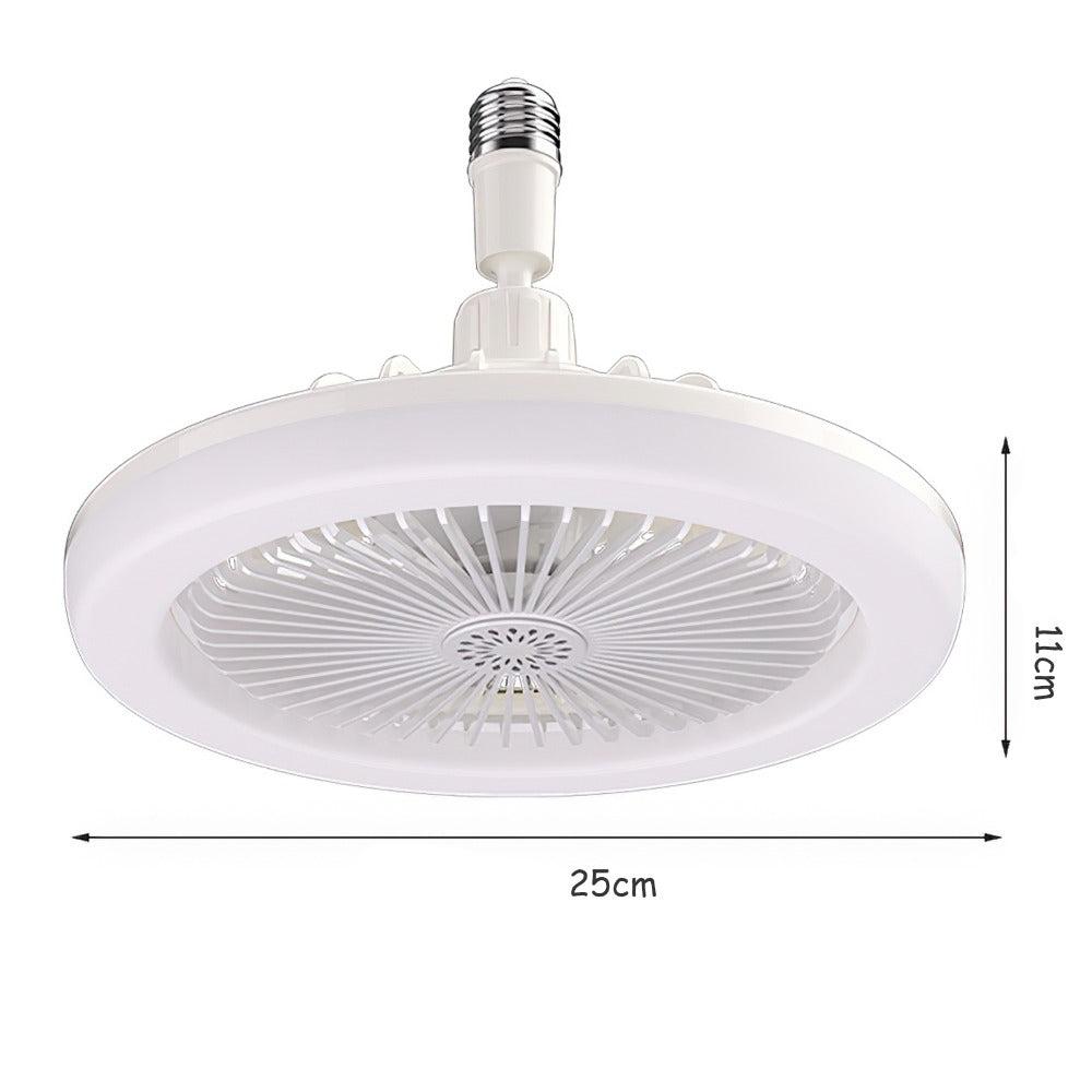 Ventilador de teto LED com luz e controle remoto.