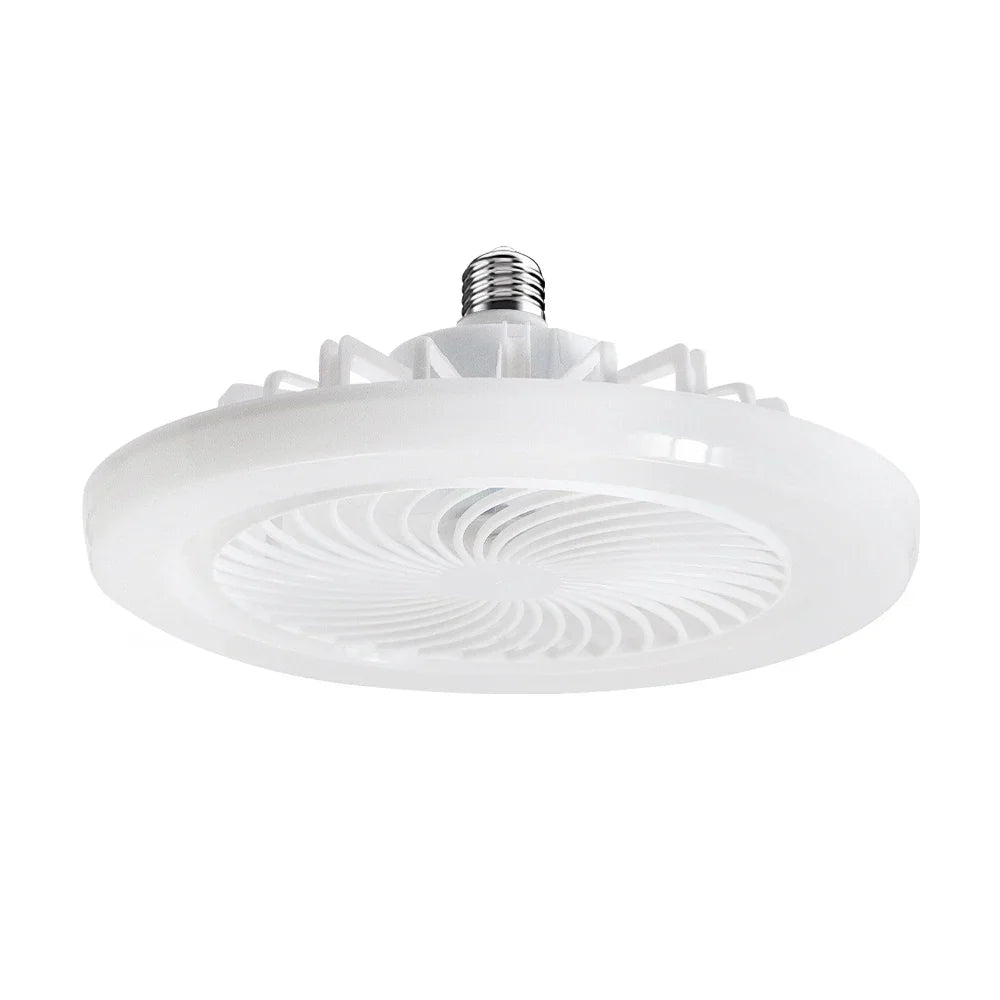 Ventilador de teto LED com luz e controle remoto.