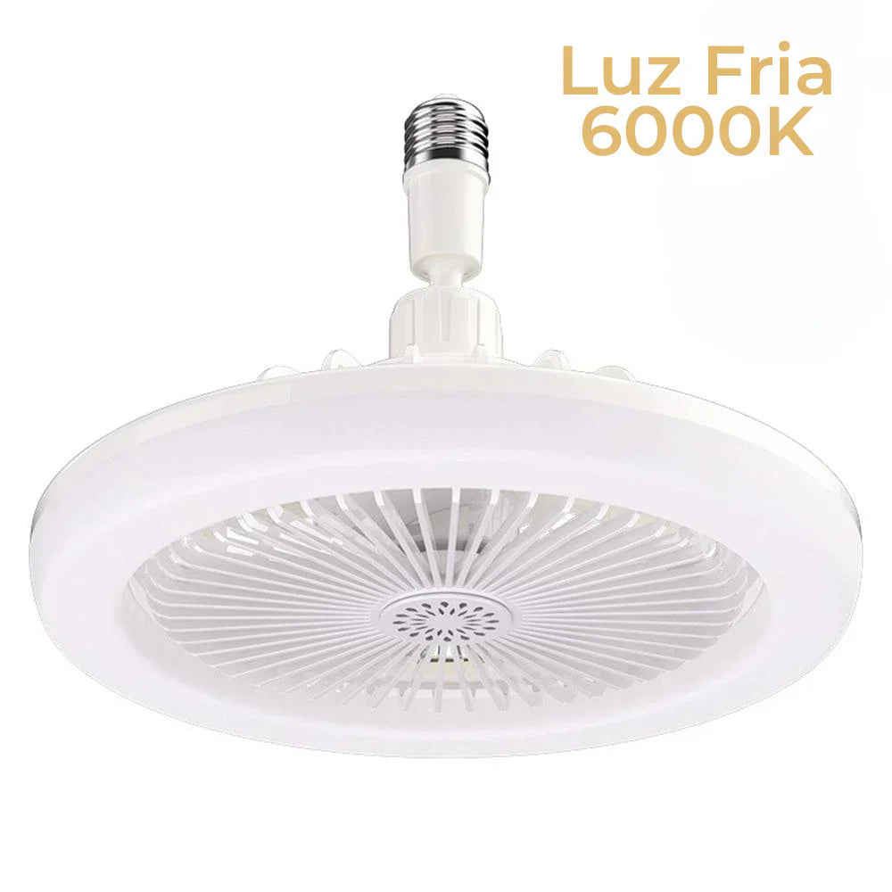 Ventilador de teto LED com luz e controle remoto.